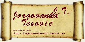 Jorgovanka Tešović vizit kartica